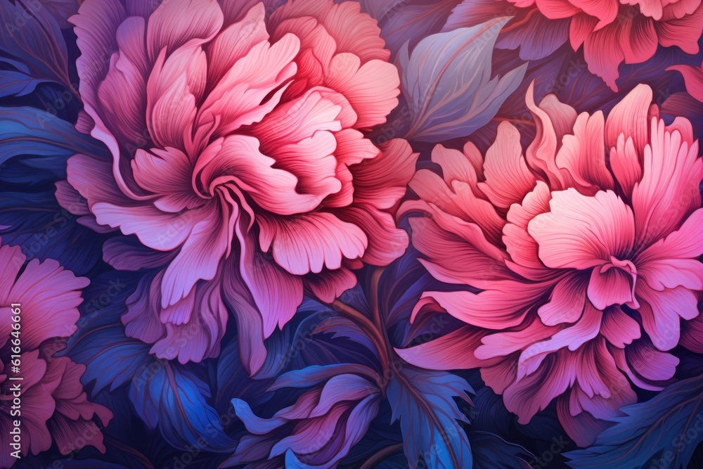 Peony natural background. Illustration AI Generative