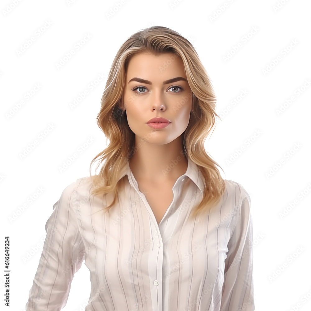 Attractive business woman isolated, Illustration AI Generative.