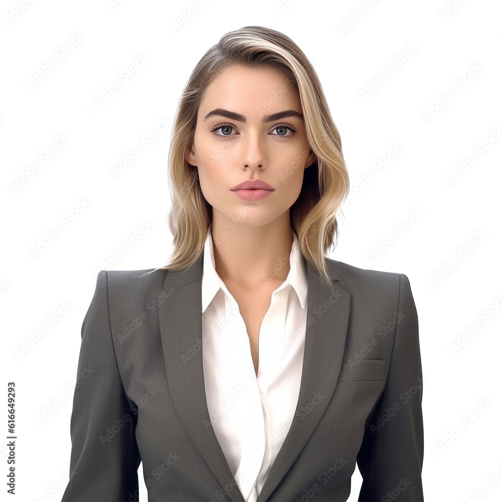 Attractive business woman isolated, Illustration AI Generative.