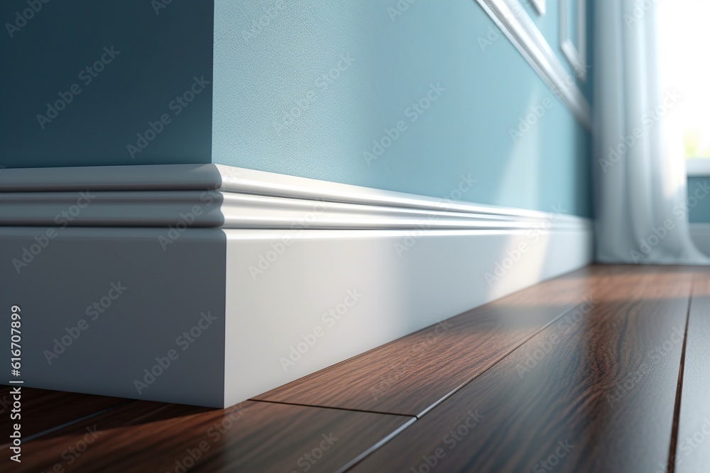 skirting board in the house. generated by AI.