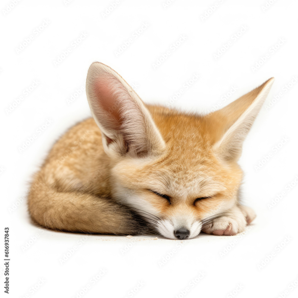 A peaceful Fennec Fox (Vulpes zerda) resting.