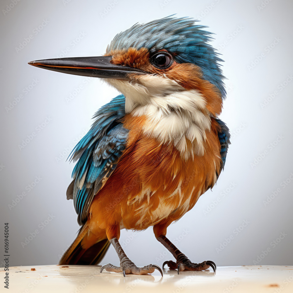 A fledgling Kingfisher (Alcedinidae) waiting for a meal.