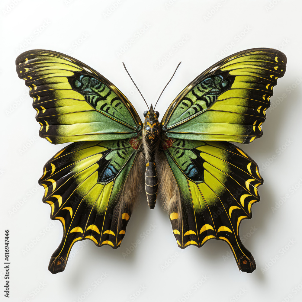 Top-down view of a Lime Butterfly (Papilio demoleus).