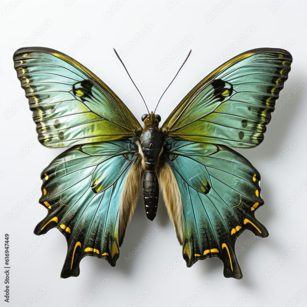 Top-down view of a Lime Butterfly (Papilio demoleus).