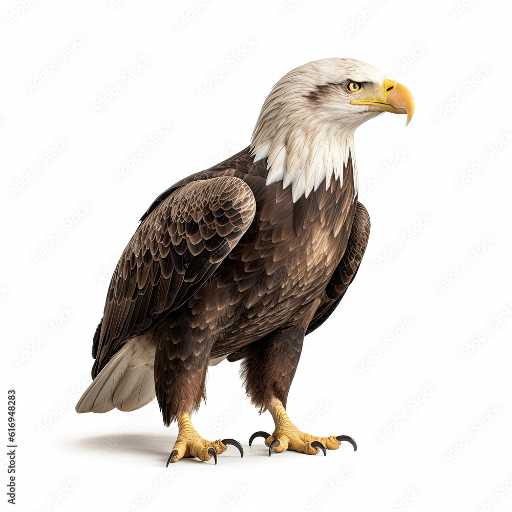 A regal Bald Eagle (Haliaeetus leucocephalus) in a majestic pose.