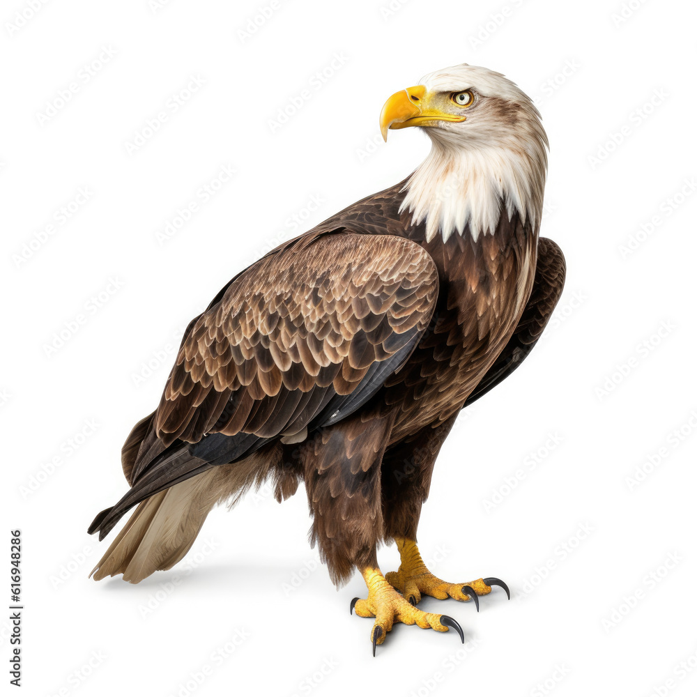 A regal Bald Eagle (Haliaeetus leucocephalus) in a majestic pose.