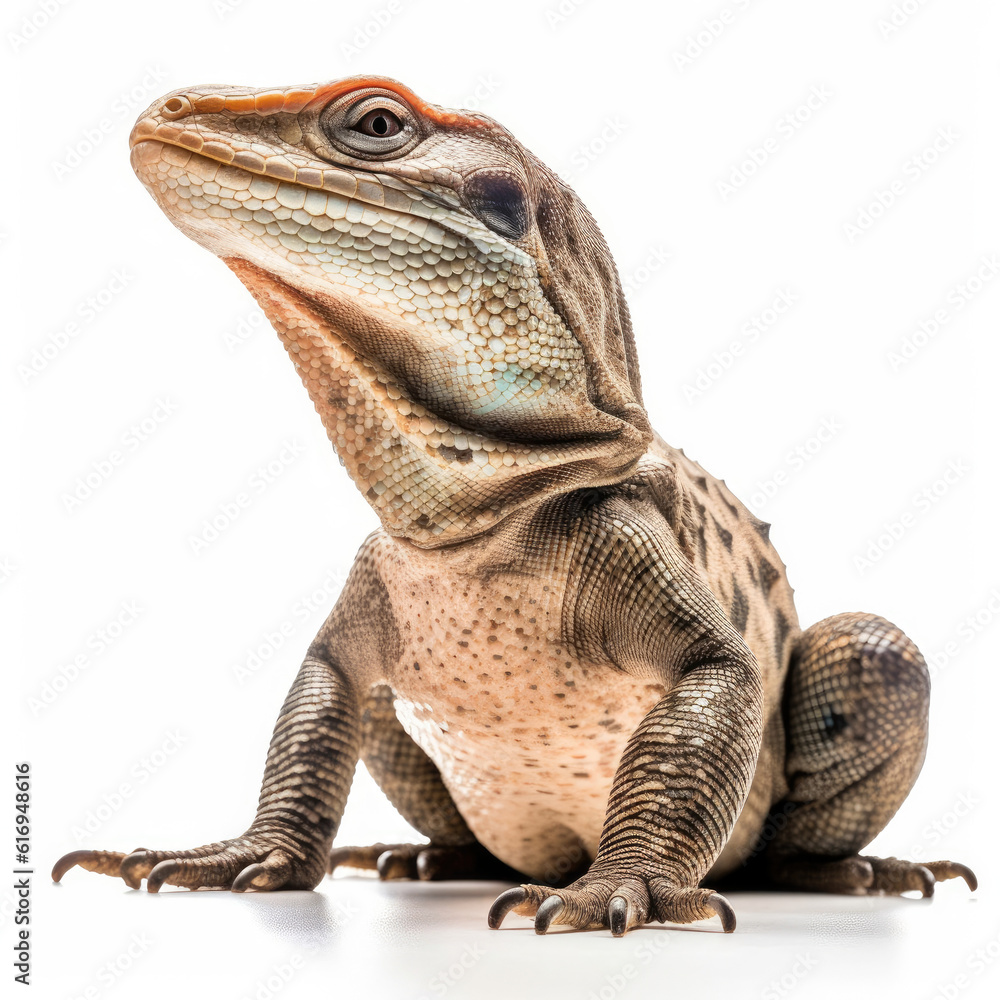 A stunning Monitor Lizard (Varanus) in a restful position.