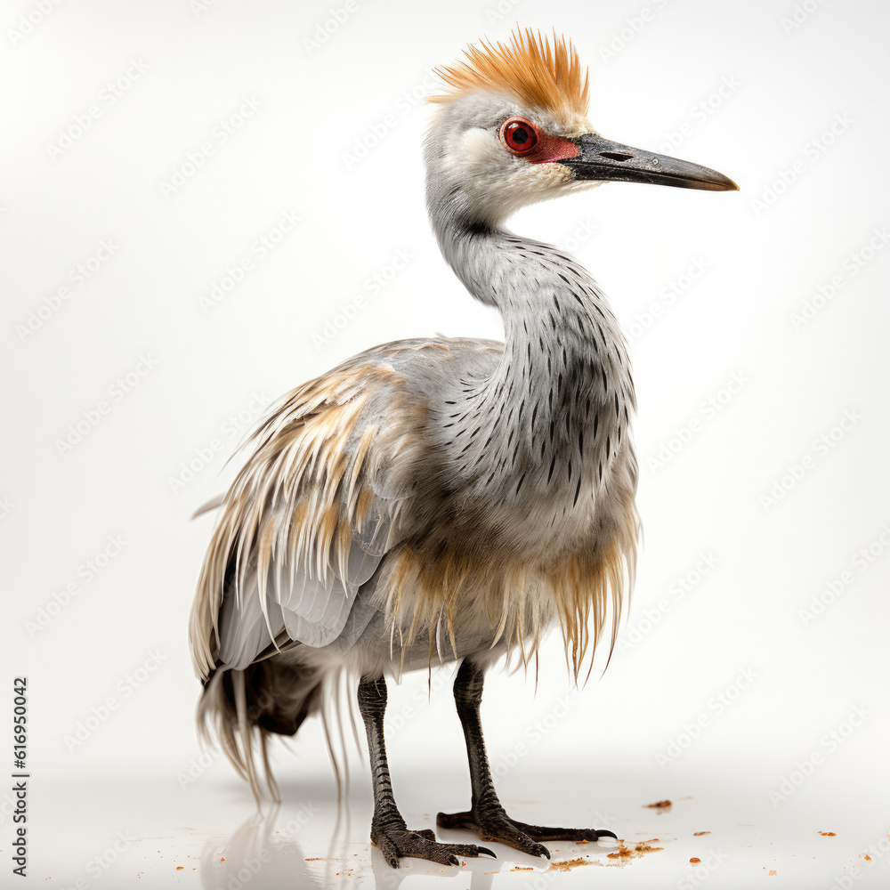 A juvenile Crane (Gruidae) learning to hunt.