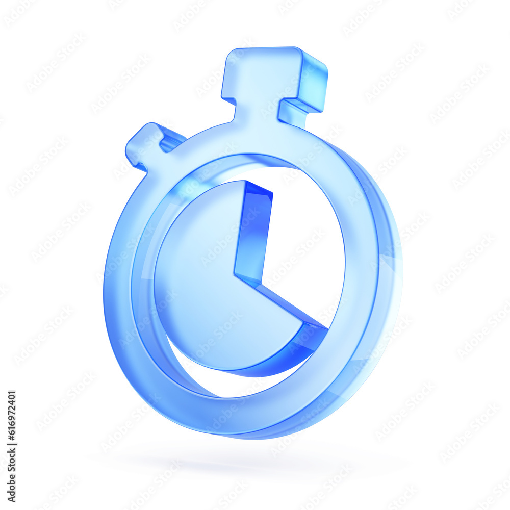 Stopwatch 3d icon - Chronometer, timer, stopwatch isolated on white