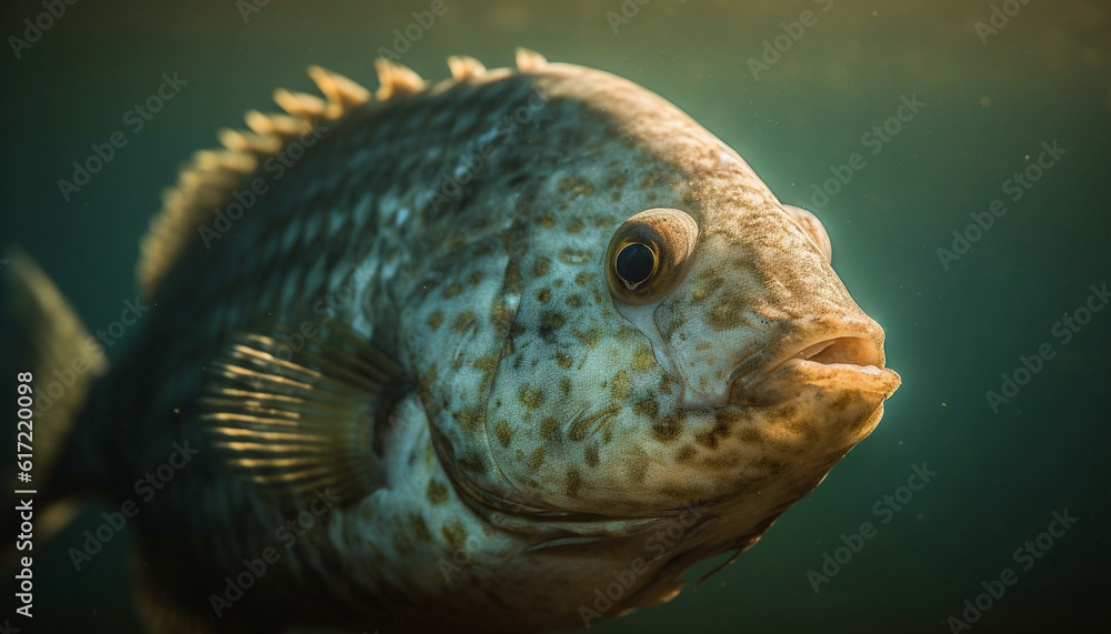 Colorful tropical fish swim in the sharp coral reef beauty generated by AI