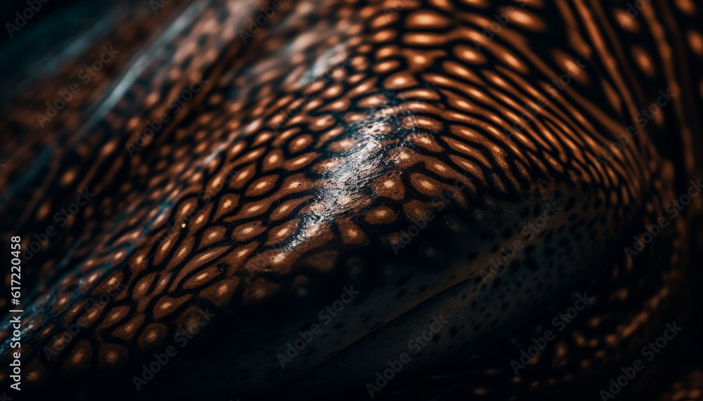 Yellow spotted crocodile skin adds elegance to fashion design generated by AI