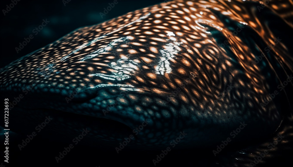 Spotted fish in underwater reef, abstract polka dot pattern generated by AI