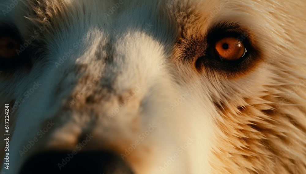 Cute puppy portrait close up of purebred retriever fluffy snout generated by AI