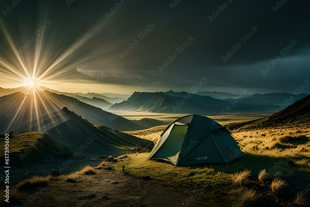 camping in the mountains