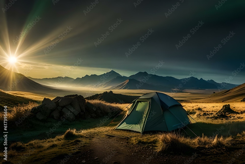 camping in the mountains