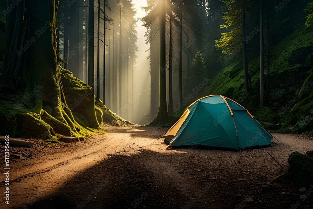 tent in the forest