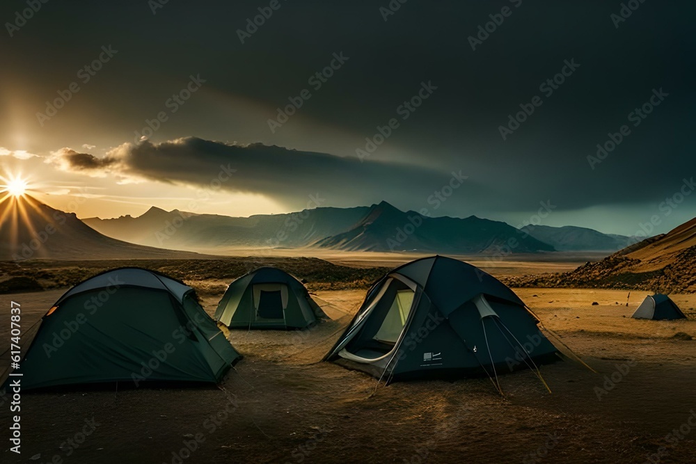 camping in the mountains