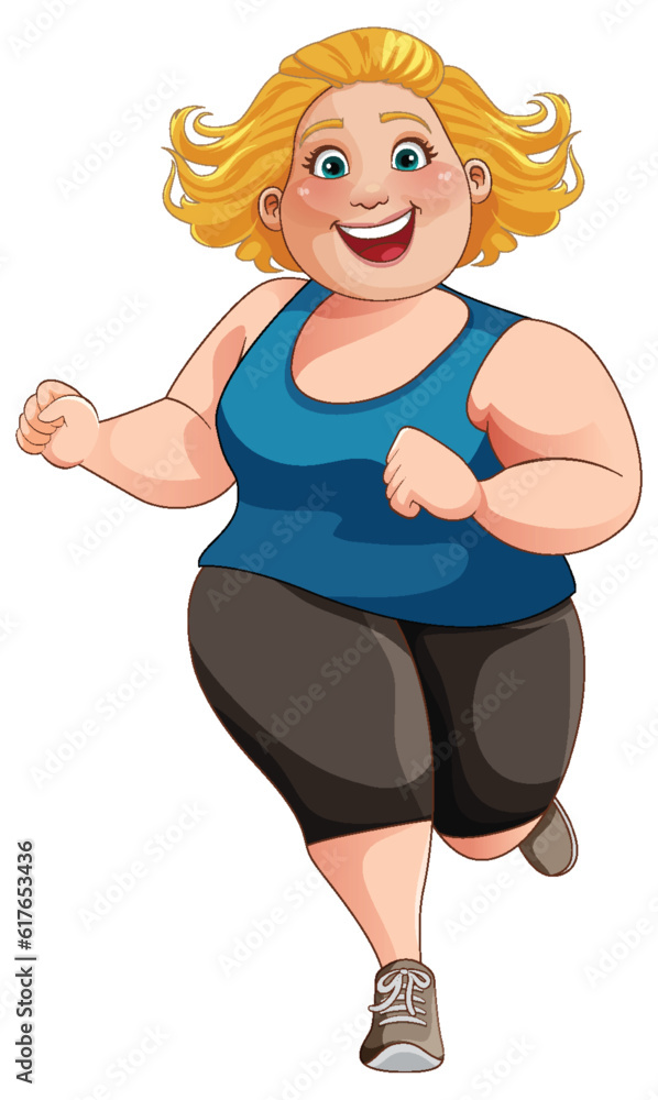 Overweight Woman in Workout Outfit