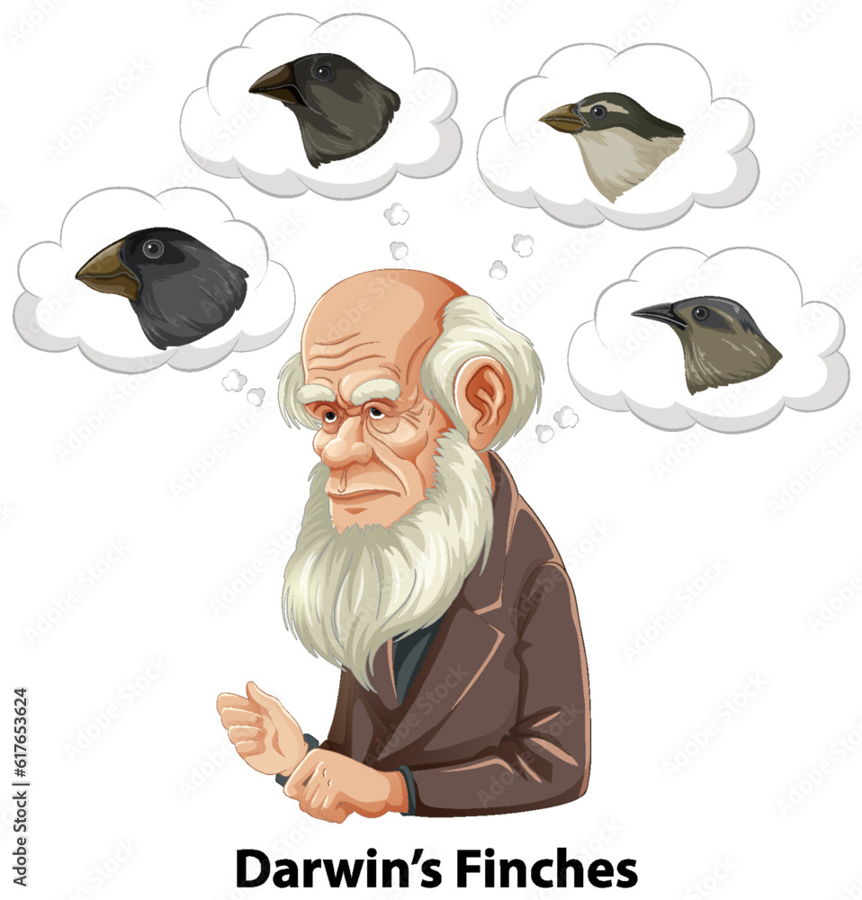 Bangkok, Thailand May 25, 2023. Caricature of Charles Darwin