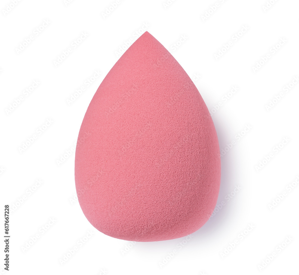 Makeup sponge placed on a white background.