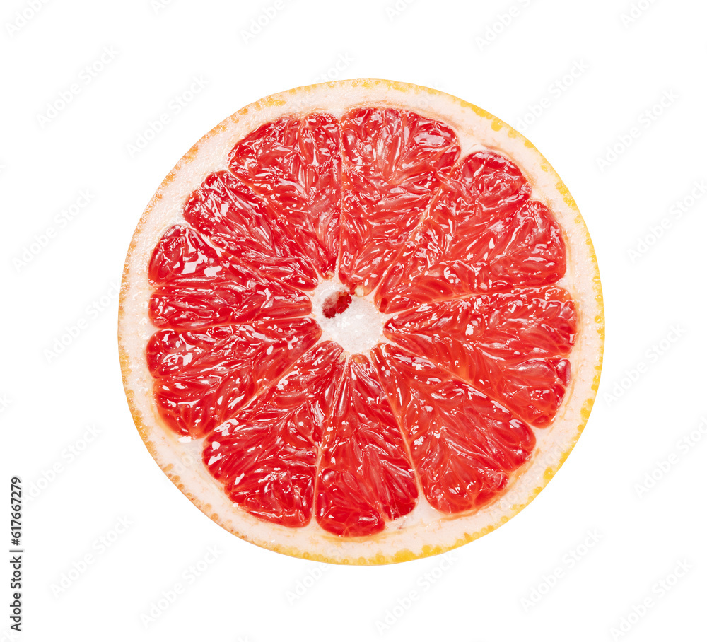 Grapefruit placed against a white background.