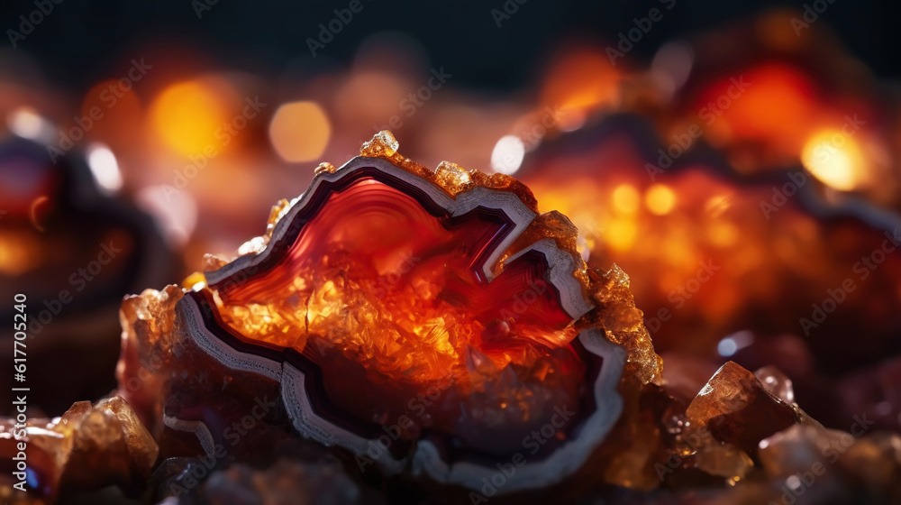 Amazing bright and shiny Agate crystal cluster background. Jewel mineral detailed macro. Generative 