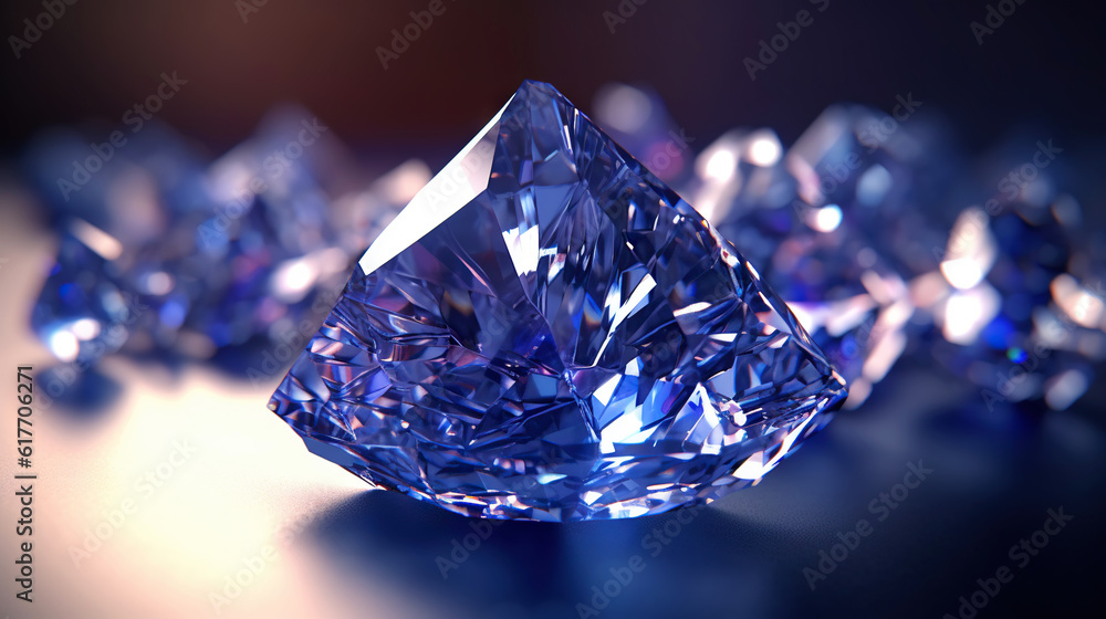 Amazing bright and shiny Sapphire crystal cluster background. Jewel mineral detailed macro. Generati