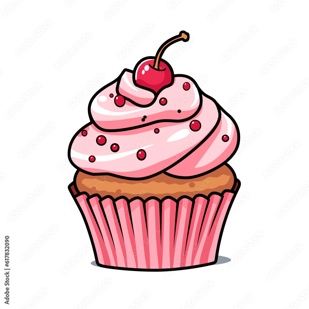 Sweet Cupcake Vector Illustration EPS10.