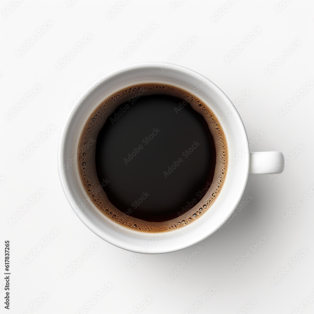 Espresso coffee isolated. Illustration AI Generative.