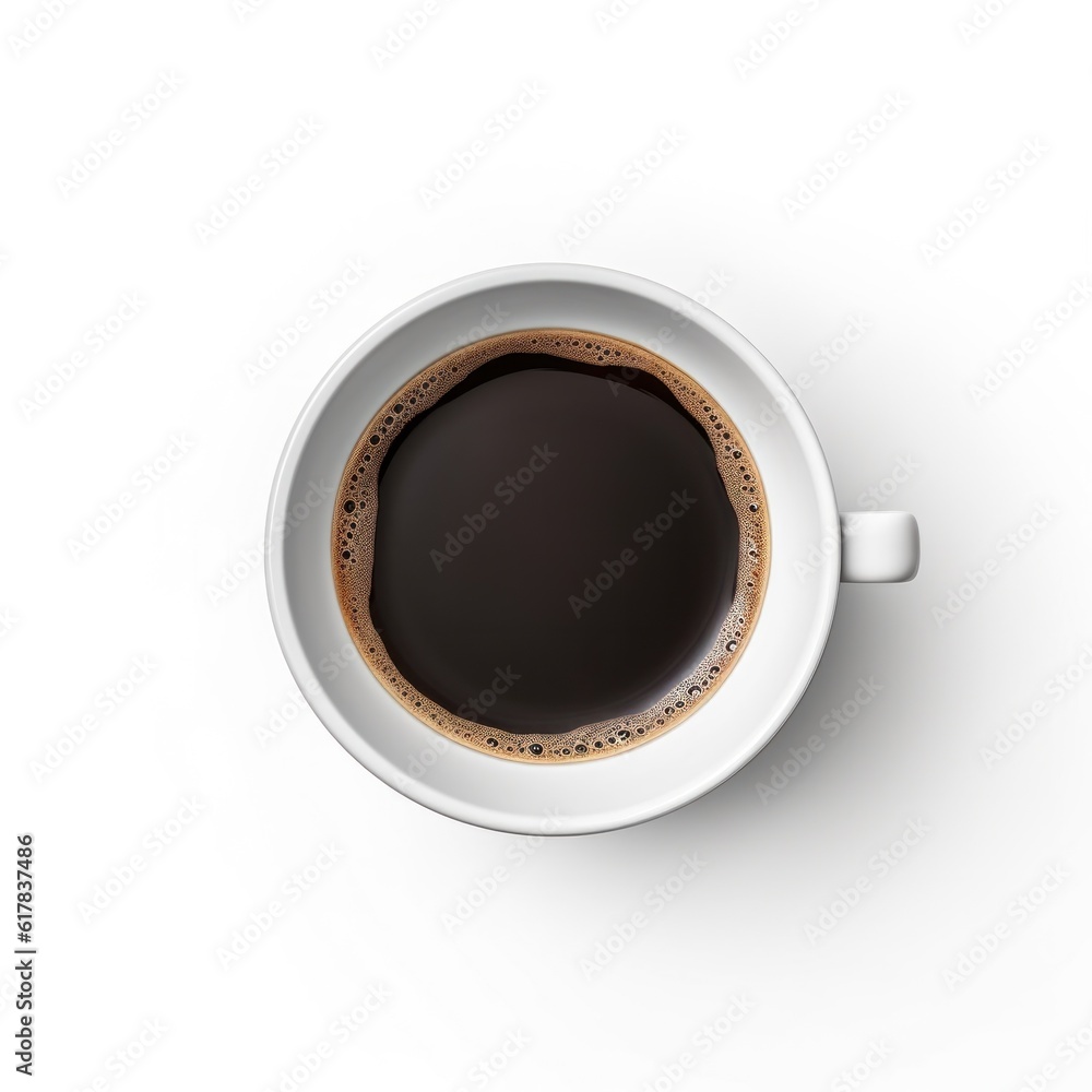 Espresso coffee isolated. Illustration AI Generative.