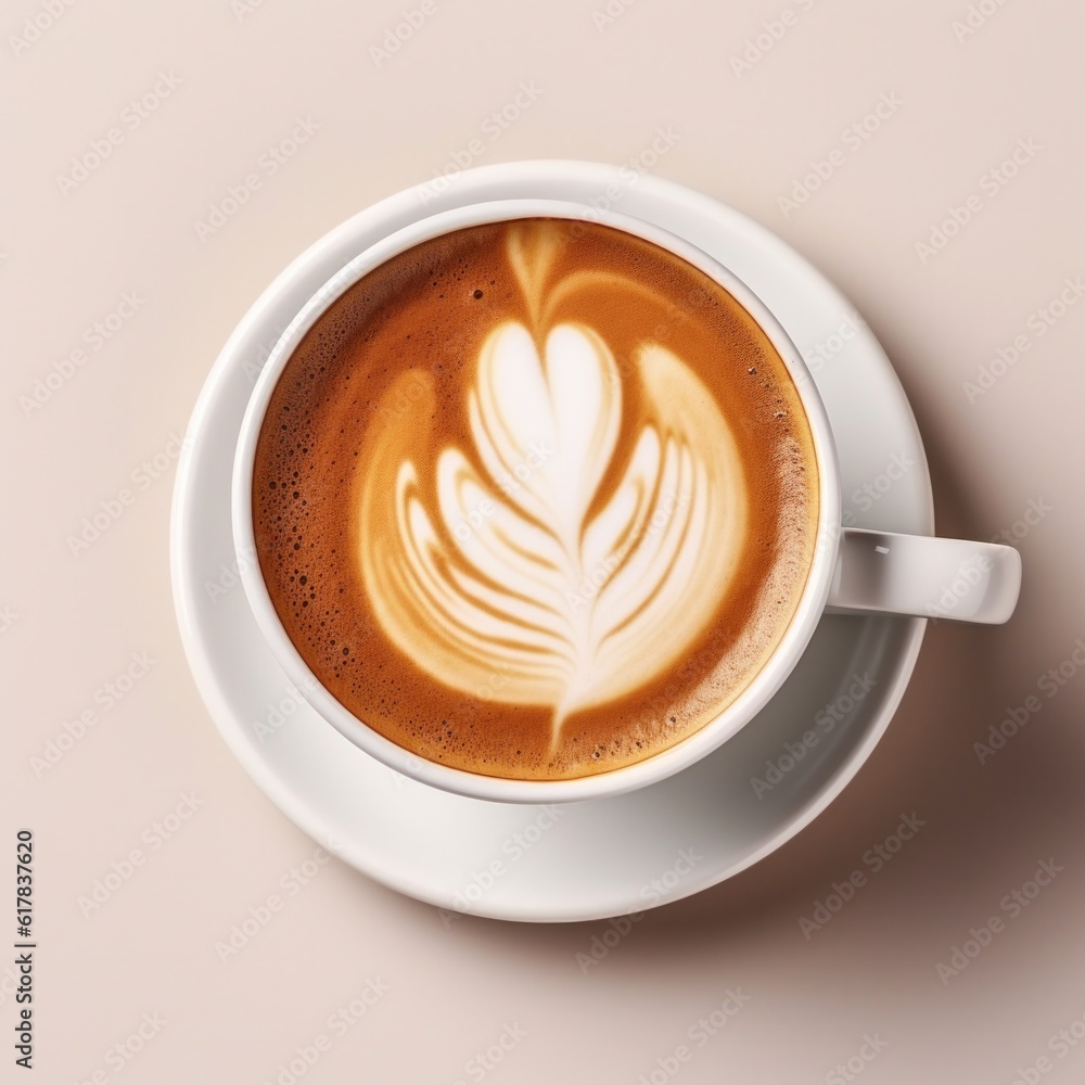 Cappuccino coffee isolated. Illustration AI Generative.