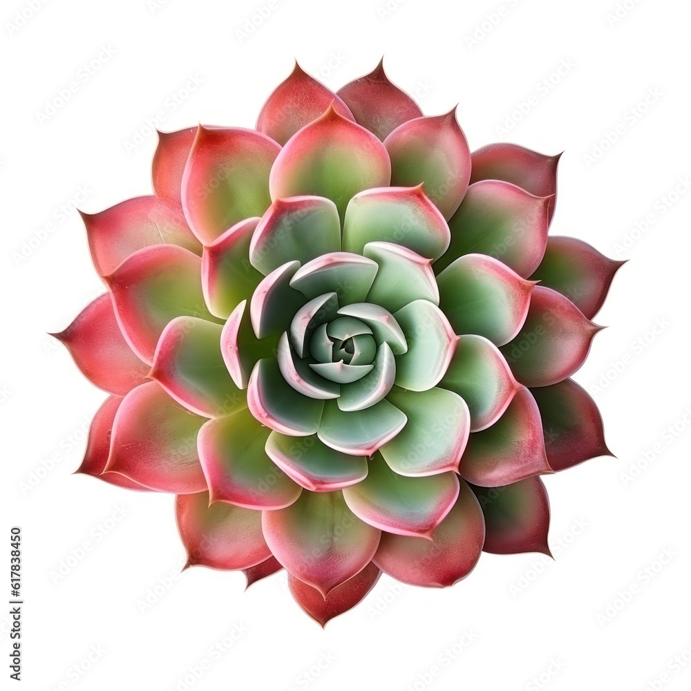 Echeveria plant without pots isolated. Illustration AI Generative