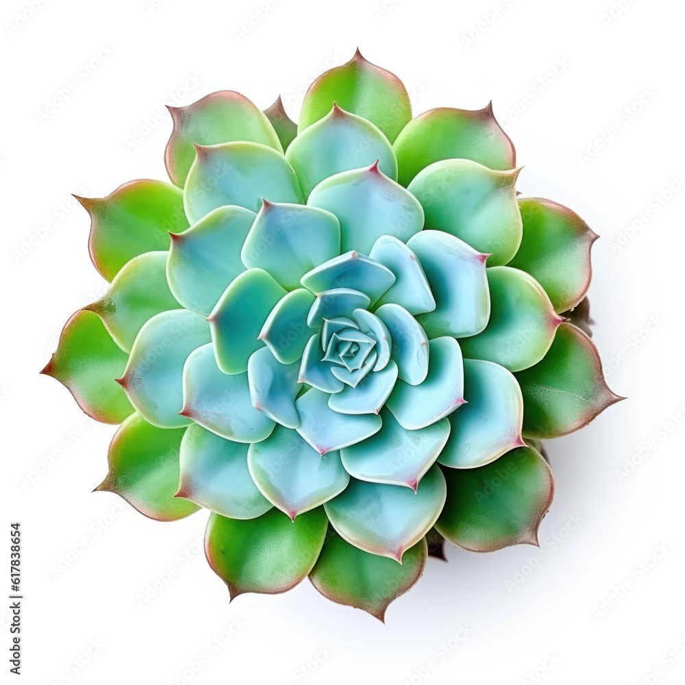 Echeveria plant without pots isolated. Illustration AI Generative