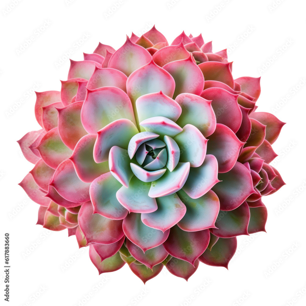 Echeveria plant without pots isolated. Illustration AI Generative