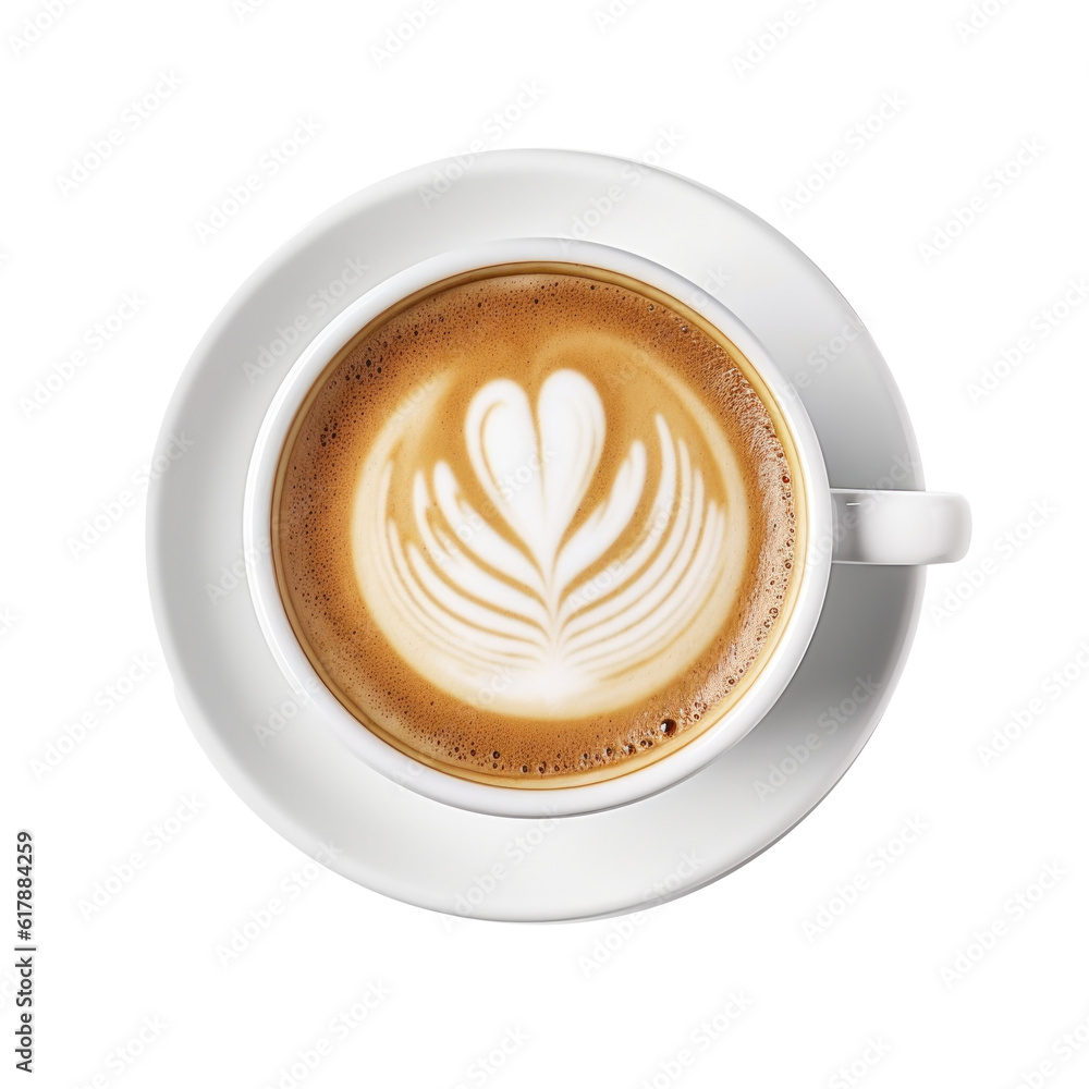 Cappuccino coffee isolated. Illustration AI Generative.