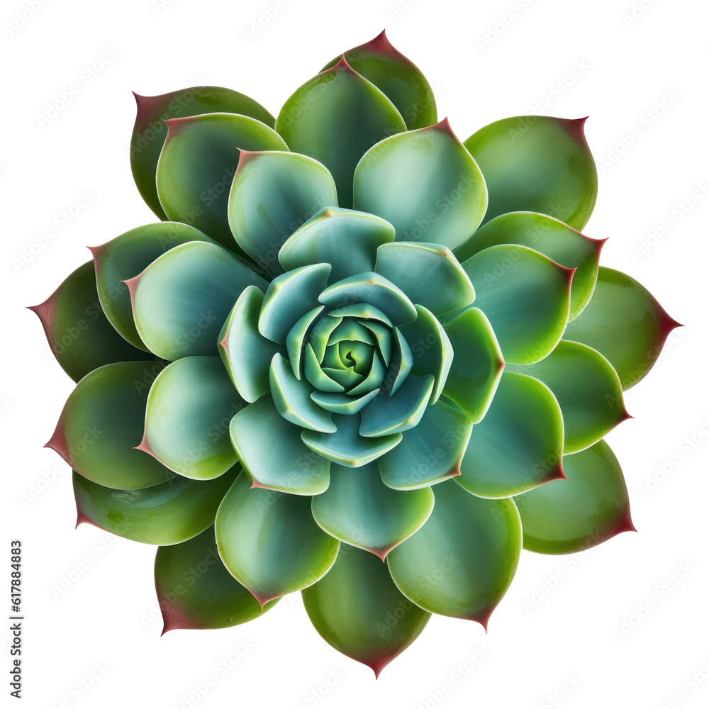 Echeveria plant without pots isolated. Illustration AI Generative