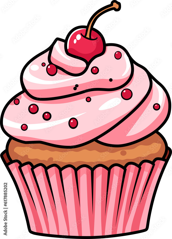 Sweet Cupcake Vector Illustration EPS10.