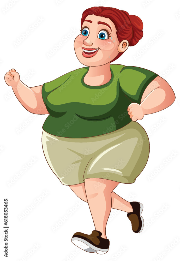 Overweight Woman in Workout Outfit