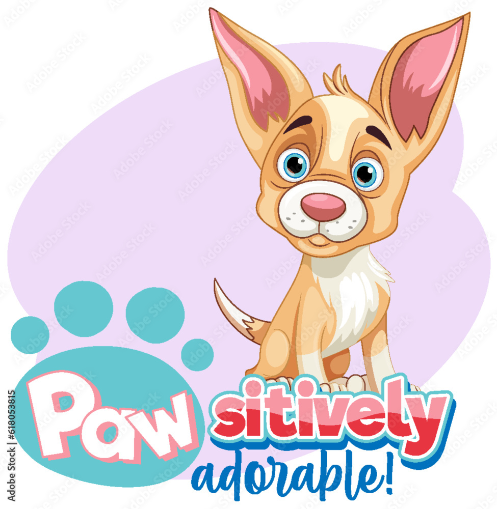 Paw sitively Adorable Cute Puppy Cartoon