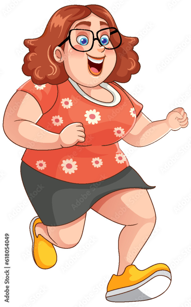 Overweight Woman in Workout Outfit