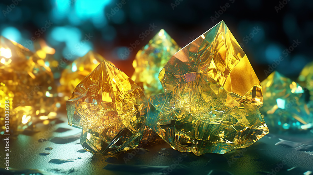 Amazing bright and shiny Euchlorine crystal cluster background. Jewel mineral detailed macro. Genera