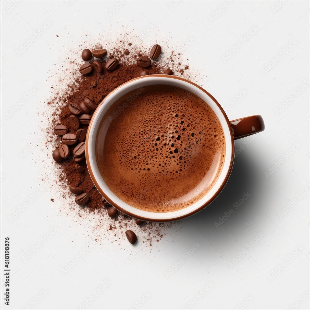 Cup of hot chocolate isolated. Illustration AI Generative.