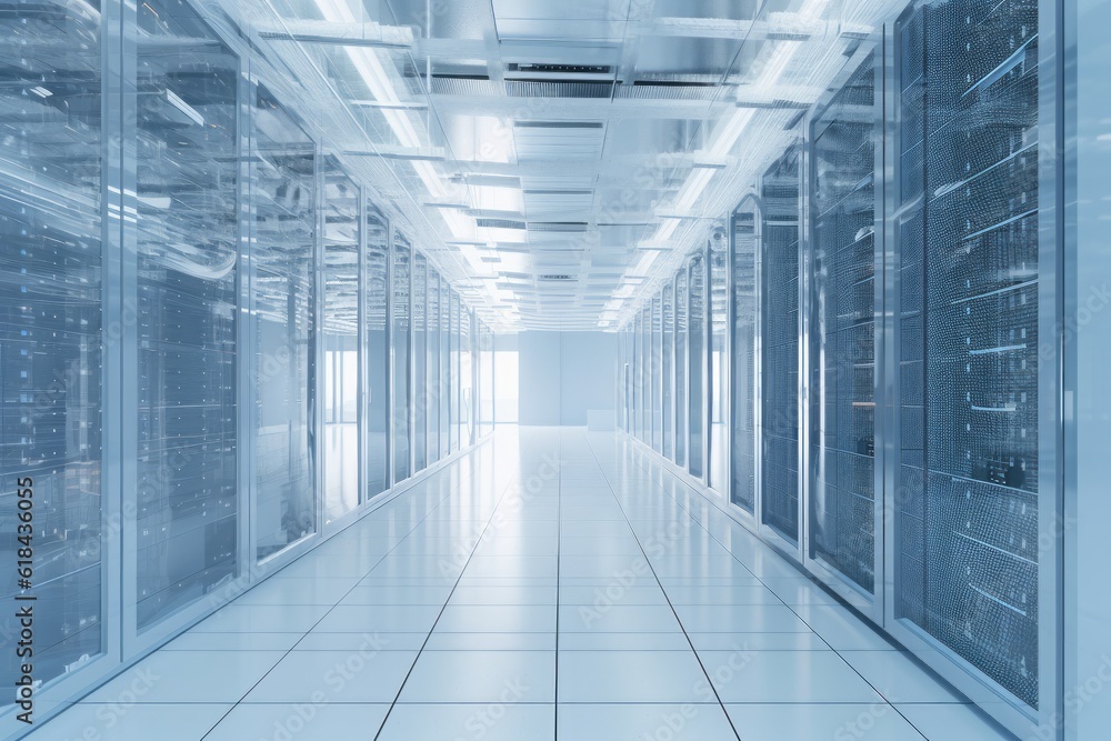 data center, Server, Unleashing the Power of Technological Marvel: Exploring a White Data Center wit