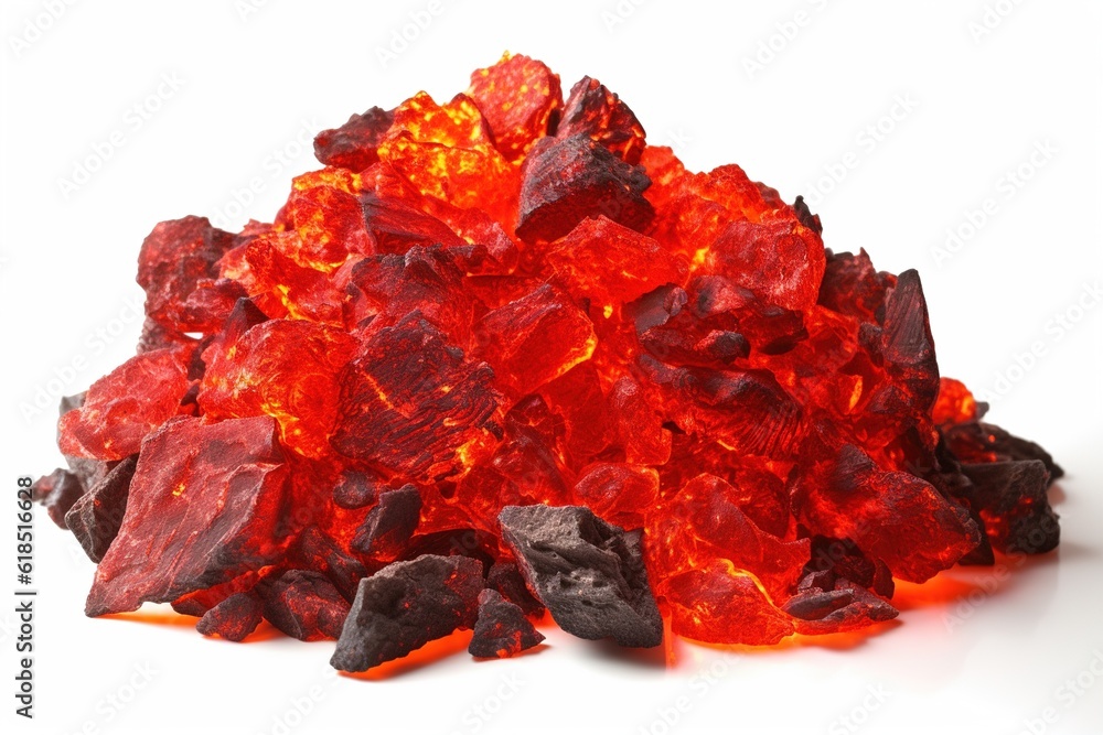 embers isolated on white background. Generated by AI