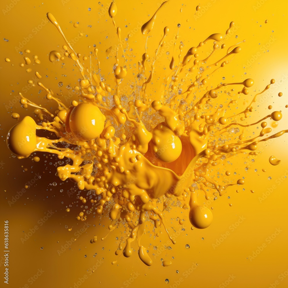 Yellow background, Water drops yellow background.