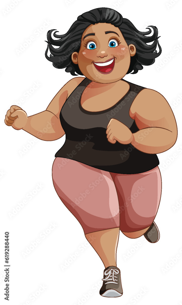 Overweight Woman in Workout Outfit