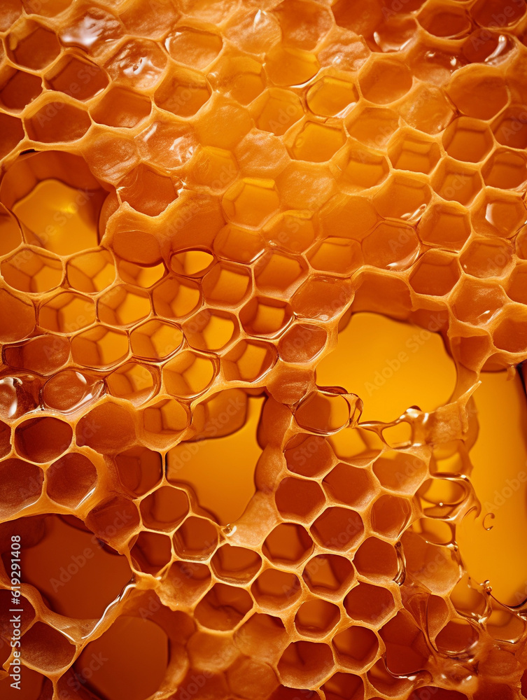 Honeycomb, beeswax, honey, honey bees, honey, honeycomb, bee, in the style of liquid