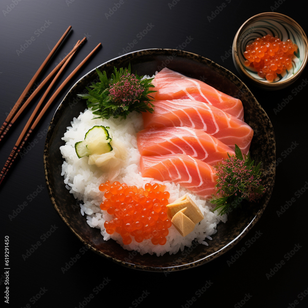 Japanese food,  salmon rice