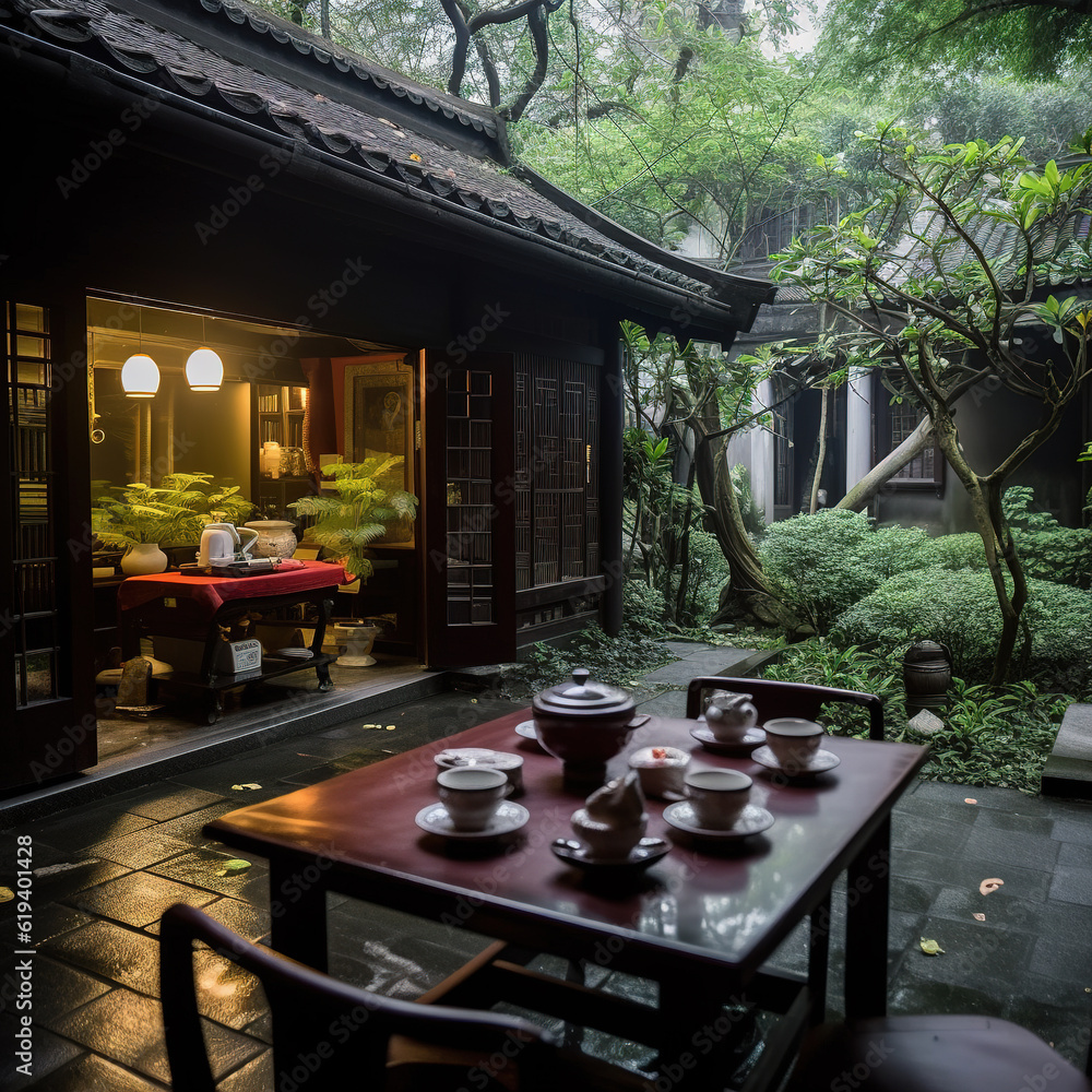 Chinese traditional tea culture scene