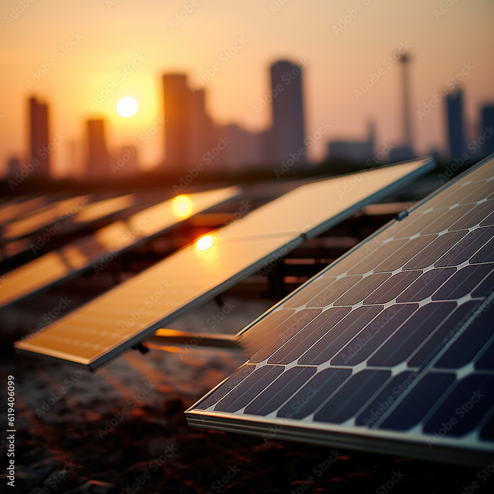 Solar electric light board and urban architectural landscape